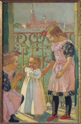 Auf einem venezianischen Balkon